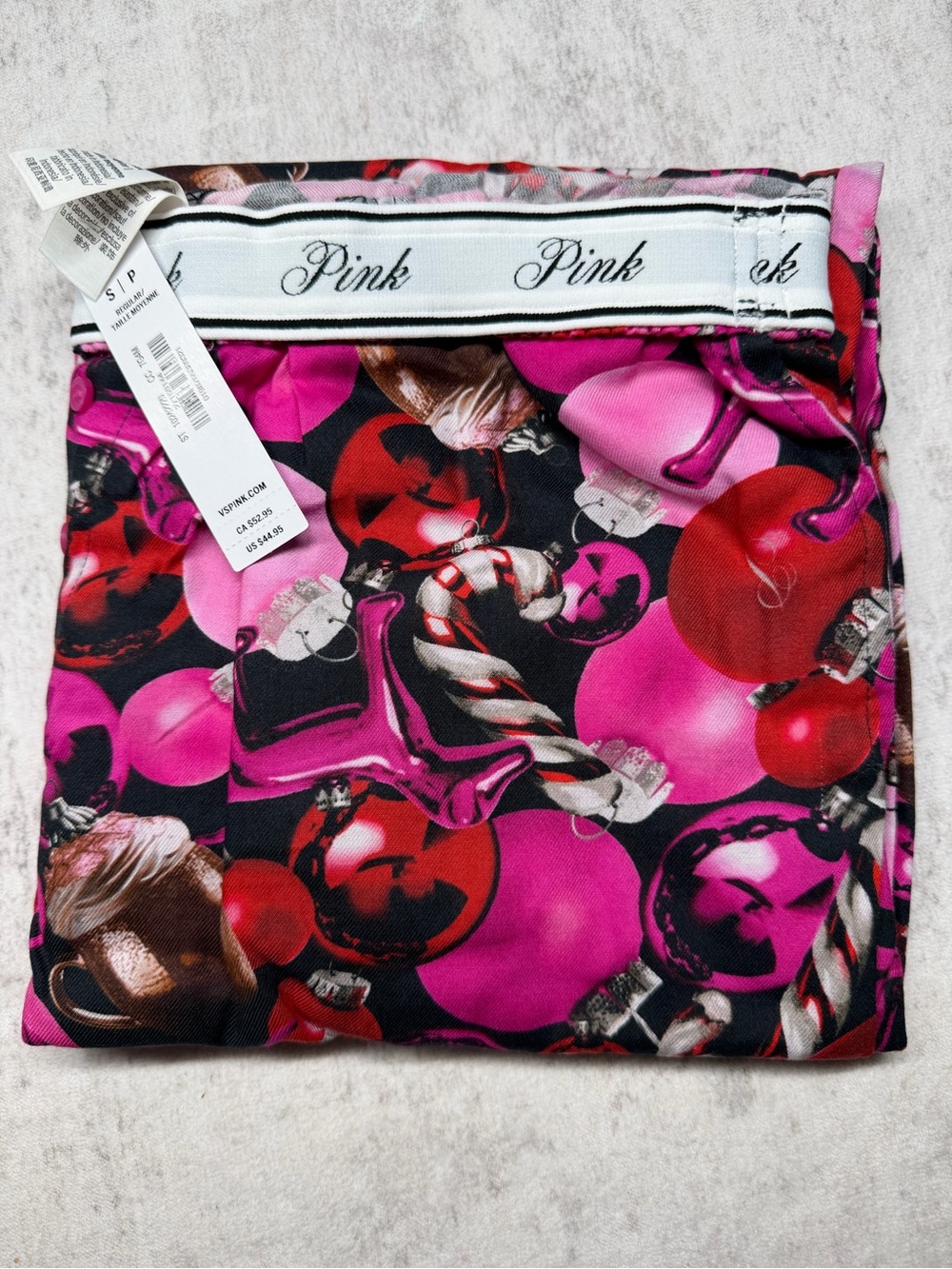 PINK Victoria's Secret Women Flannel Pajama Pants NWT Size S - Pink & Red